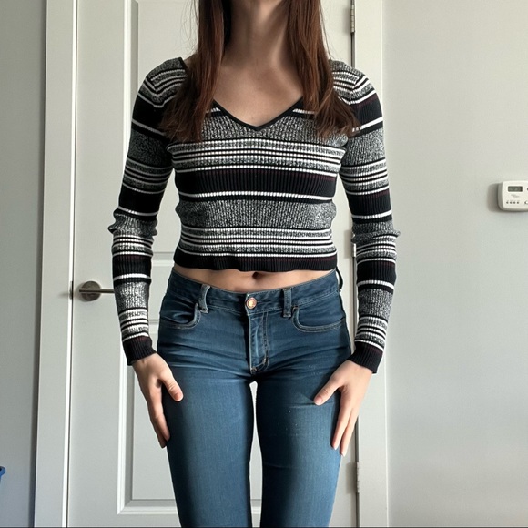 PacSun, LA Hearts tightly knitted, 5 color stripped sweater, S - Picture 3 of 7